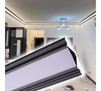 Difusor de moldura de corona de canal LED de aluminio para techo, pista de cala lineal para iluminación de tira indirecta en sala de estar