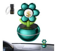 Difusor de para coche, ambientador automático, energía solar, diseño de flores, señal de riqueza, rotación de 360 grados, decoración interior del salpicadero para mujeres y hombres