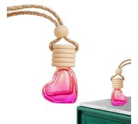 Difusor de para coche - Vial recargable vacío de 0.2 fl oz, colgante decorativo para espejo retrovisor, difusión pasiva + a prueba de fugas, geometría de tapa de madera de haya natural - p