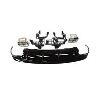 Difusor de parachoques trasero, labio y soporte de marco y puntas de silenciador de escape Compatible con Benz W117 C117 CLA250 Sport CLA45 AMG Sedan 2013-2019