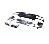 Difusor de parachoques trasero y puntas de silenciador de escape Compatible con Mercedes Benz W205 Clase C AMG Sedan 4 puertas C63 estilo 2015-2021(Silver)