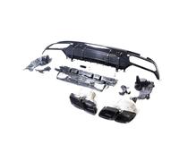 Difusor de parachoques trasero y puntas de silenciador de escape Compatible con Mercedes Benz W205 Clase C AMG Sedan 4 puertas C63 estilo 2015-2021(Black)
