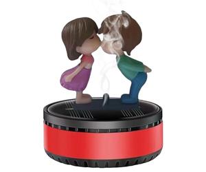 Difusor de perfume para coche, fragancia de coche con energía solar, ambientador para coche, aromatizante para coche, difusor de figuras de abrazo, rotación de coche, accesorios interiores de coche,