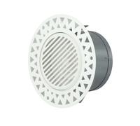 Difusor de techo redondo de 75 mm/100 mm, ABS blanco con panel de acero inoxidable para baño, cocina, extractor de pared, ventilador extractor, fácil instalación