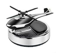 Difusor de vehículo alimentado por energía solar y purificador de aire giratorio diseñado como adorno de avión para mejorar el aire y proporcionar un aroma natural (plata profunda)