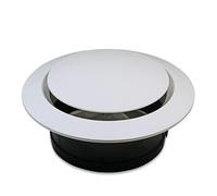 Difusor de ventilación circular ABS con rejilla ajustable para instalación en pared o techo, cubierta de salida de aire blanca para baño, cocina y oficina, 75 mm-200 mm