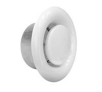 Difusor de ventilacion | Difusor aire acondicionado | Valvula de Techo o Pared para cocina, baño | Rejilla de Ventilación redonda ajustable en Chapa Acero | Boca de extracción (Extracción, ø100mm)