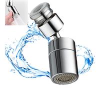 Difusor Grifo Cocina, Extensor de Grifo, Atomizador Grifo, Grifo Cocina con Adaptador, Adaptador Grifo Lavabo, Se Puede Girar 360 Grados, Dos Modos de Salida de Agua (Plata)