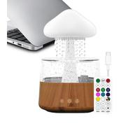 Difusor humidificador de gota de agua LED, aromaterapia gota de agua - Gota de lluvia humidificador nube | Con cable de carga, mando a distancia, difusor de luz nocturna colorida para came