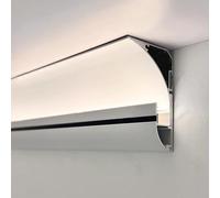 Difusor LED de canal de aluminio para tiras de luces, moldura de cala de 2,5 m, perfil empotrado para iluminación de techo indirecta, riel decorativo para interiores del hogar