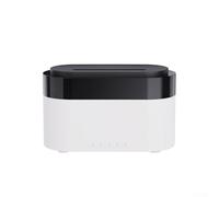 Difusor multifuncional de aromaterapia de llama con reloj LED e iluminación de estado de ánimo, humidificador con control remoto diseñado para relajación interior (blanco)