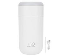 Difusor nano humidificador alimentado por USB mini portátil de 350 ml con apagado de sincronización de luz de 7 colores (Blanca)