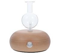 Difusor para Aceites Esenciales Portátil con Base de Madera y Vidrio