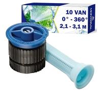 Difusor Tobera 10 VAN para Aspersores de Riego Cesped con Sector de Riego Ajustable de 0° a 360° y un Alcance de Hasta 2,1-3,1 m Garantía de 10 Años - MONTERAL