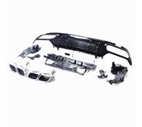 Difusor Trasero Coche Alerón para Difusor De Parachoques Trasero + Tubo Punta Silenciador Escape para Benz Clase C W205 Sedán 4 Puertas para AMG 15-21 Labio Alerón Parachoques(Silver)