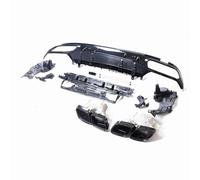 Difusor Trasero Coche Alerón para Difusor De Parachoques Trasero + Tubo Punta Silenciador Escape para Benz Clase C W205 Sedán 4 Puertas para AMG 15-21 Labio Alerón Parachoques(Black)