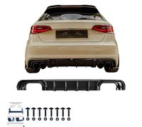 Difusor trasero compatible con Audi S3 Sportback 8 V 2013 hasta 2016, color negro brillante