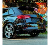 Difusor trasero compatible con Audi S3 Sportback 8 V Facelift 2016 a 2020, color negro brillante