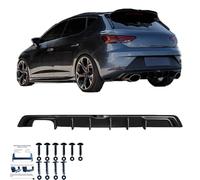 Difusor trasero compatible con Seat Leon MK3 FR Facelift 2017 hasta 2019, negro brillante