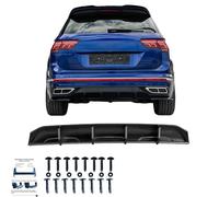 Difusor trasero compatible con VW Tiguan R Line Mk2 Facelift 2020 a 2024, negro brillante