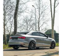 Difusor Trasero Oneway Compatible con Audi A3 (8V) Sedan Facelift 2016-2020 (Doble Escape L) - Negro Brillante
