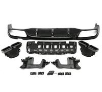 Difusor Trasero para Benz Clase E W213 2016-2019 difusor de Labio Parachoques Trasero E63 E53 alerón con terminales Escape AMG E300 Sport Sedan(E63 All Black)
