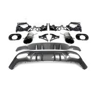 Difusor Trasero para Benz W177 A35 para AMG para Line Style 2018 + Alerón para Parachoques Trasero Divisor Puntas Tubo Escape A200 A180 Difusor Alerón Parachoques(Carbon Fiber Look)