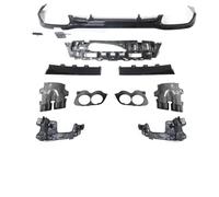 Difusor Trasero Parachoques para Benz Clase E W213 2016-2022 E200 E260 AMG Line Sedan E63 E53 alerón difusor de Labio Parachoques Trasero con terminales Escape(E53 All Black)