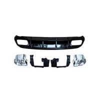 Difusor trasero W176 compatible con Clase A W176 Sport Año 2017-2019 hasta A 45 Labio trasero negro brillante con puntas de escape difusas