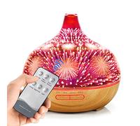 Difusores de aceite esencial de vidrio 3D Difusores de aromaterapia ultrasónicos de 400 ml con 4 temporizadores Cool Mist Modo de niebla de apagado automático sin agua 7 luces LED de color-01#