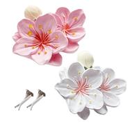 difusores de ambientador para coche, difusores de aceite con forma de flor de melocotón en 2 colores, difusor de yeso de 5, 3 x 6, 1 cm con clips de ventilación, adorno realista y adorable para muj