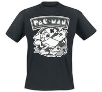 Difuzed - Camiseta de Hombre - Pac-Man» Running Ghosts « (Negro) Pacman Fantasma