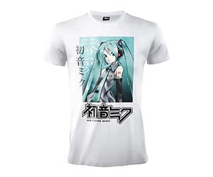 Difuzed Camiseta Hatsune Miku. Camiseta Anime Waifu. Oficial. Camiseta blanca. Unisex. Adulto Niño., Color blanco., S