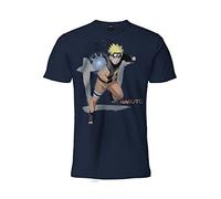 Difuzed Camiseta modelo Naruto Uzumaki con estampado delantero. Azul marino, 100% algodón. Unisex. Producto oficial. Tallas de adulto niño, turquesa, XL