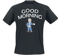 Difuzed - Camiseta Para Hombre - Fallout »Good Morning« (Negro) Camiseta Jugando