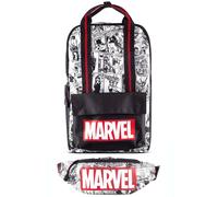 Difuzed Marvel Mochila - Cómic (Negro/Blanco) + Riñonera Bolsa