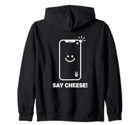 Diga Cheese Selfie Divertido gráfico de cámara para Risas diarias Sudadera con Capucha
