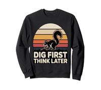 Diga Primero, piense después, Divertida Ardilla Retro Sudadera