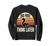 Diga Primero, piense después, Divertida Ardilla Retro Sudadera