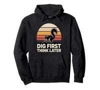 Diga Primero, piense después, Divertida Ardilla Retro Sudadera con Capucha