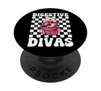 Digestive Divas Gastroenterología Enfermera Endoscopia Enfermera Niña PopSockets PopGrip Adhesivo