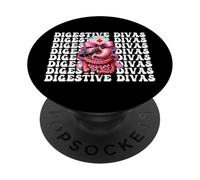 Digestive Divas Gastroenterología Enfermera Endoscopia Enfermera Niña PopSockets PopGrip Adhesivo