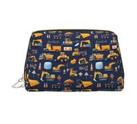 Digger Roadblock Dozer - Bolsa de maquillaje con estampado de topadora, bolsas de cosméticos de viaje para mujeres, estuche de maquillaje de piel de gran capacidad, organizador de bolsa de maquillaje