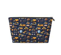 Digger Roadblock Dozer - Bolsa de maquillaje con estampado de topadora, neceser de viaje para mujeres, bonito organizador de maquillaje de cuero