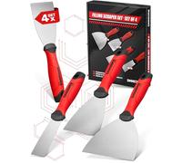 Diggers Tools Allround Juego de espátulas de pintura [extremadamente resistente y flexible] Juego de espátulas de acero inoxidable de 1 x espátula extra fuerte con afilado + 3 x espátulas de metal