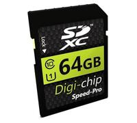 Digi-Chip Tarjeta de memoria SDXC Clase 10 de 64 GB, UHS-1 de alta velocidad, compatible con cámaras réflex digitales Nikon D3100, D3200, D3300, D3400, D3500, D5600, D7500, D850