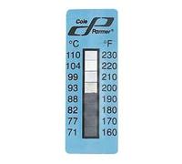 Digi-Sense AO-09035-19 etiqueta de temperatura vertical irreversible de 5 a puntos, 171 a 210 °F/77 a 99 °C; 10 unidades