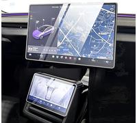 Digi-Tatoo Protector de pantalla para neuTesla Model 3 (después de octubre de 2023) (2 piezas: pantalla de navegación + pantalla trasera de tiro), cristal templado 9H, brillante, protector de