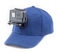 Digicharge Gorra De Béisbol con Soporte para Cámara De Acción Compatible con GoPro Hero Hero12 MAX, dji OSMO Action 3, Insta360 One, Akaso Apexcam Gookam Crosstour Apeman Victure CAM Color Azul