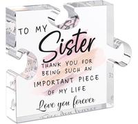 DIGIELE Regalos para hermana de hermana, hermana mayor o pequeña, regalo de cumpleaños, Navidad, Acción de Gracias, regalo de boda de hermano, placa acrílica con forma de rompecabezas para decoración